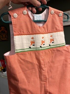 Remember Nguyen smocked football romper
